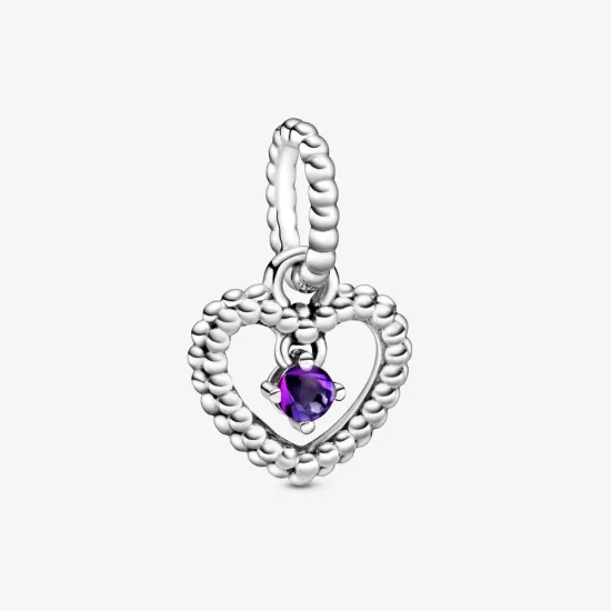 (zdjęcie do) Zawieszka Pandora serce z kamieniem Fiolet - LUTY 798854C03