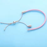 Pandora moments pink leather slider bracelet