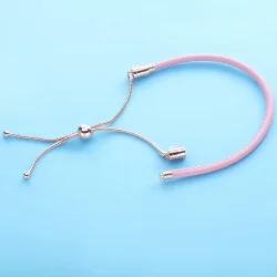 Pandora moments pink leather slider bracelet