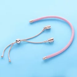 Pandora moments pink leather slider bracelet