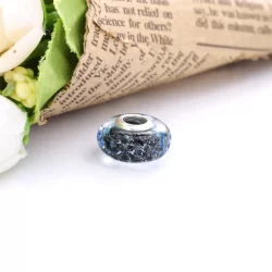 Charms granatowe fale murano