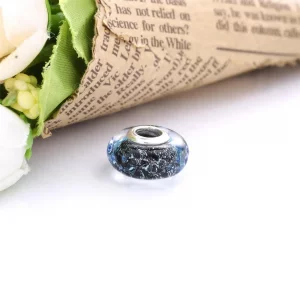 Charms granatowe fale murano