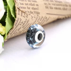Charms granatowe fale murano