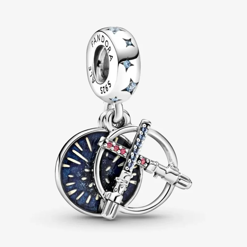 (zdjęcie do) Charms z podwójną zawieszką Star Wars Miecz świetlny