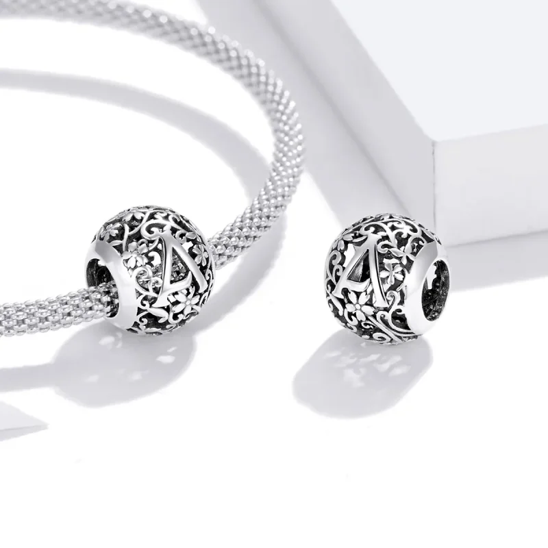 (zdjęcie do) Charms Typu Pandora Kwiatowa Ażurowy Litera A - SCC1444-A - Wyświetl 4