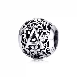 Charms Typu Pandora Kwiatowa Ażurowy Litera A - SCC1444-A