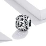 Charms Typu Pandora Kwiatowa Ażurowy Litera B - SCC1444-B