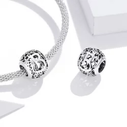 Charms Typu Pandora Kwiatowa Ażurowy Litera B - SCC1444-B