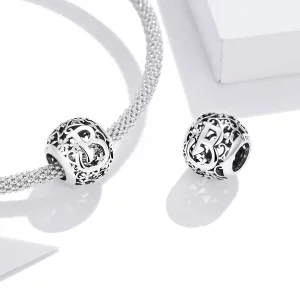 Charms Typu Pandora Kwiatowa Ażurowy Litera B - SCC1444-B