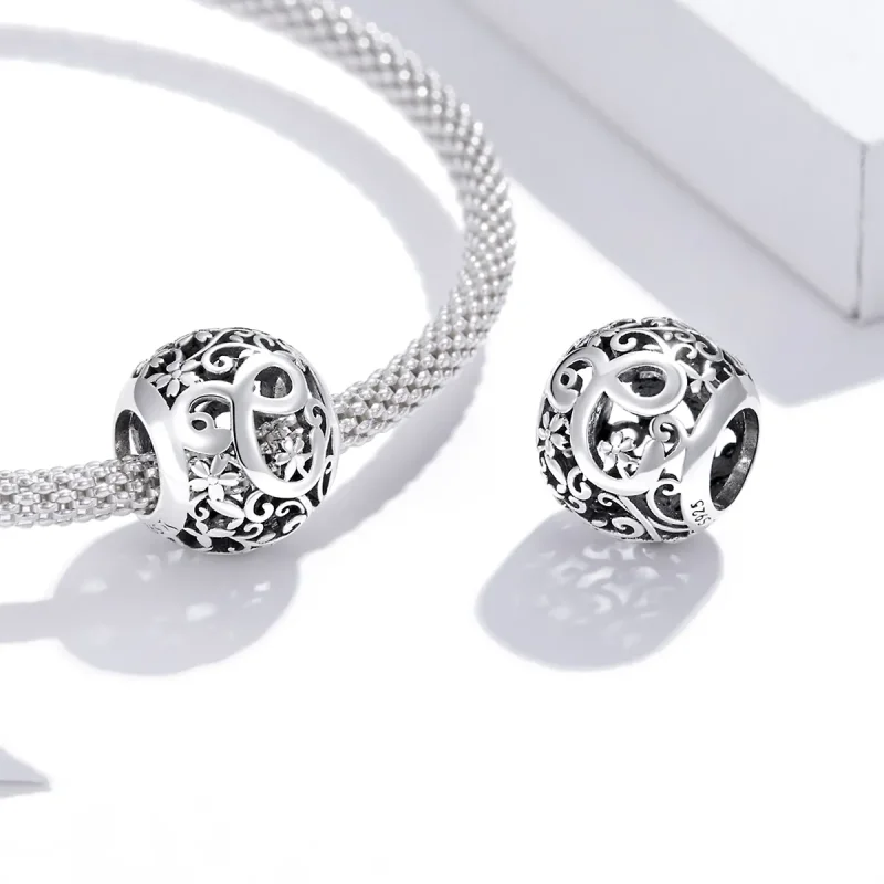 (zdjęcie do) Charms Typu Pandora Kwiatowa Ażurowy Litera C - SCC1444-C - Wyświetl 4
