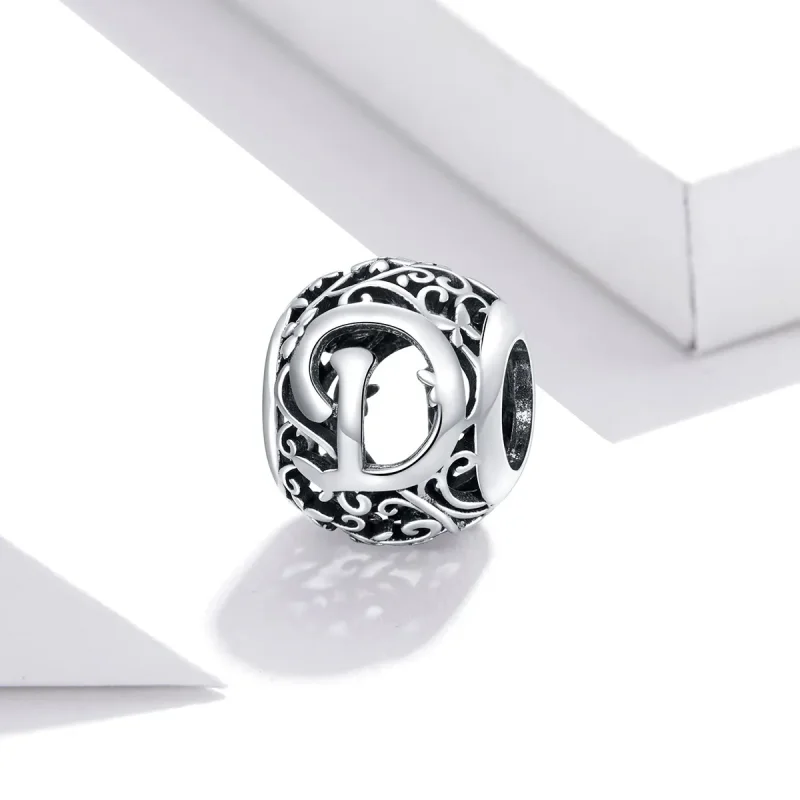 (zdjęcie do) Charms Typu Pandora Kwiatowa Ażurowy Litera D - SCC1444-D - Wyświetl 2