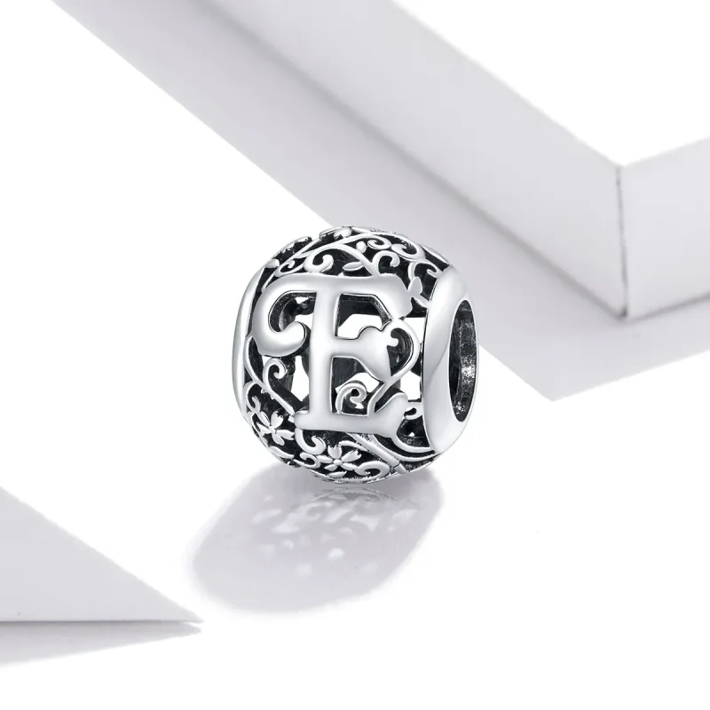 (zdjęcie do) Charms Typu Pandora Kwiatowa Ażurowy Litera E - SCC1444-E - Wyświetl 2