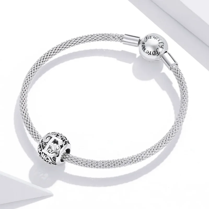 (zdjęcie do) Charms Typu Pandora Kwiatowa Ażurowy Litera E - SCC1444-E - Wyświetl 3