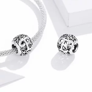 Charms Typu Pandora Kwiatowa Ażurowy Litera E - SCC1444-E