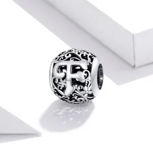 Charms Typu Pandora Kwiatowa Ażurowy Litera F - SCC1444-F