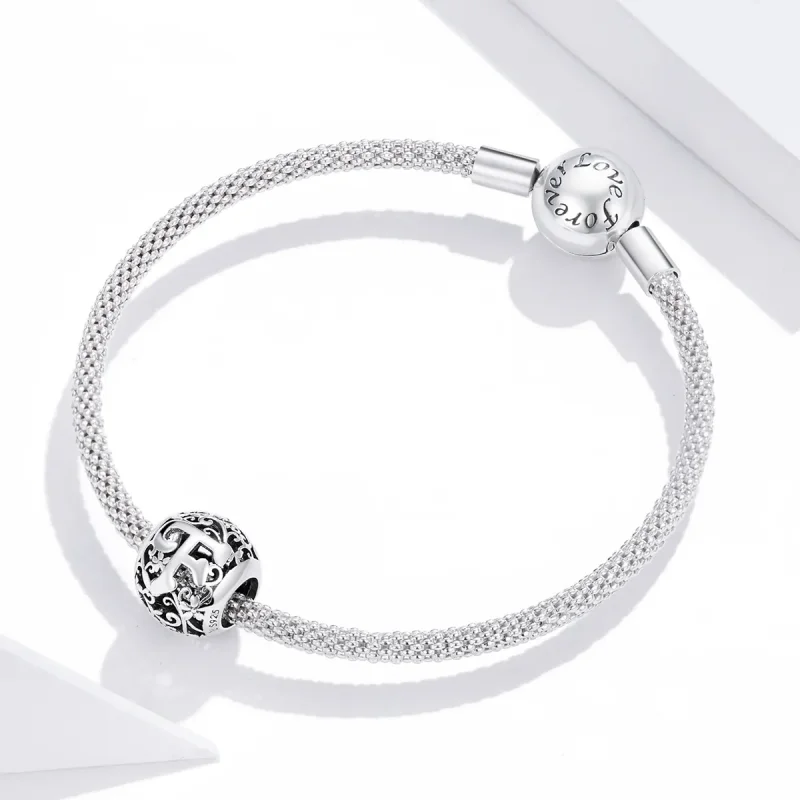 (zdjęcie do) Charms Typu Pandora Kwiatowa Ażurowy Litera F - SCC1444-F - Wyświetl 3