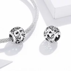 Charms Typu Pandora Kwiatowa Ażurowy Litera F - SCC1444-F