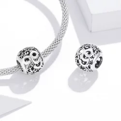 Charms Typu Pandora Kwiatowa Ażurowy Litera G - SCC1444-G