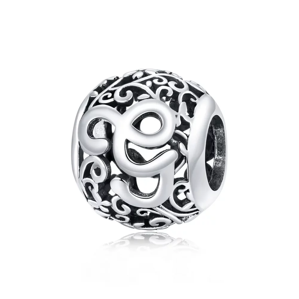 Charms Typu Pandora Kwiatowa Ażurowy Litera G - SCC1444-G