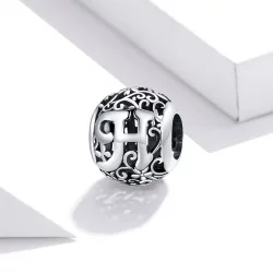 Charms Typu Pandora Kwiatowa Ażurowy Litera H - SCC1444-H