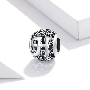 Charms Typu Pandora Kwiatowa Ażurowy Litera H - SCC1444-H