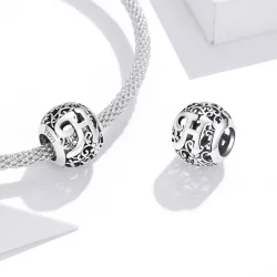Charms Typu Pandora Kwiatowa Ażurowy Litera H - SCC1444-H