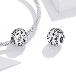 Charms Typu Pandora Kwiatowa Ażurowy Litera H - SCC1444-H