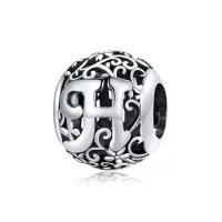 Charms Typu Pandora Kwiatowa Ażurowy Litera H - SCC1444-H