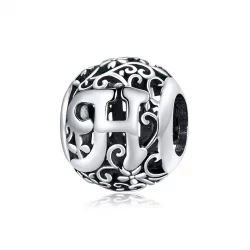 Charms Typu Pandora Kwiatowa Ażurowy Litera H - SCC1444-H
