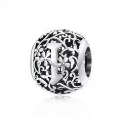 Charms Typu Pandora Kwiatowa Ażurowy Litera I - SCC1444-I