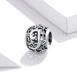 Charms Typu Pandora Kwiatowa Ażurowy Litera J - SCC1444-J