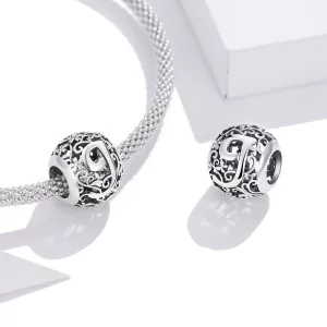 Charms Typu Pandora Kwiatowa Ażurowy Litera J - SCC1444-J