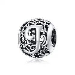 Charms Typu Pandora Kwiatowa Ażurowy Litera J - SCC1444-J