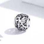 Charms Typu Pandora Kwiatowa Ażurowy Litera K - SCC1444-K