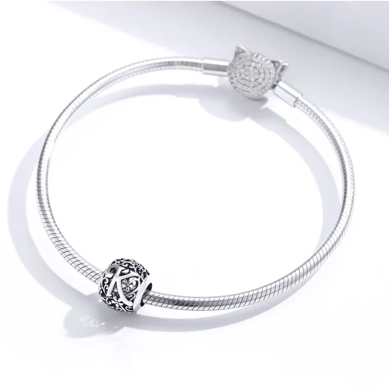 (zdjęcie do) Charms Typu Pandora Kwiatowa Ażurowy Litera K - SCC1444-K - Wyświetl 3