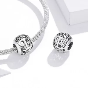 Charms Typu Pandora Kwiatowa Ażurowy Litera L - SCC1444-L