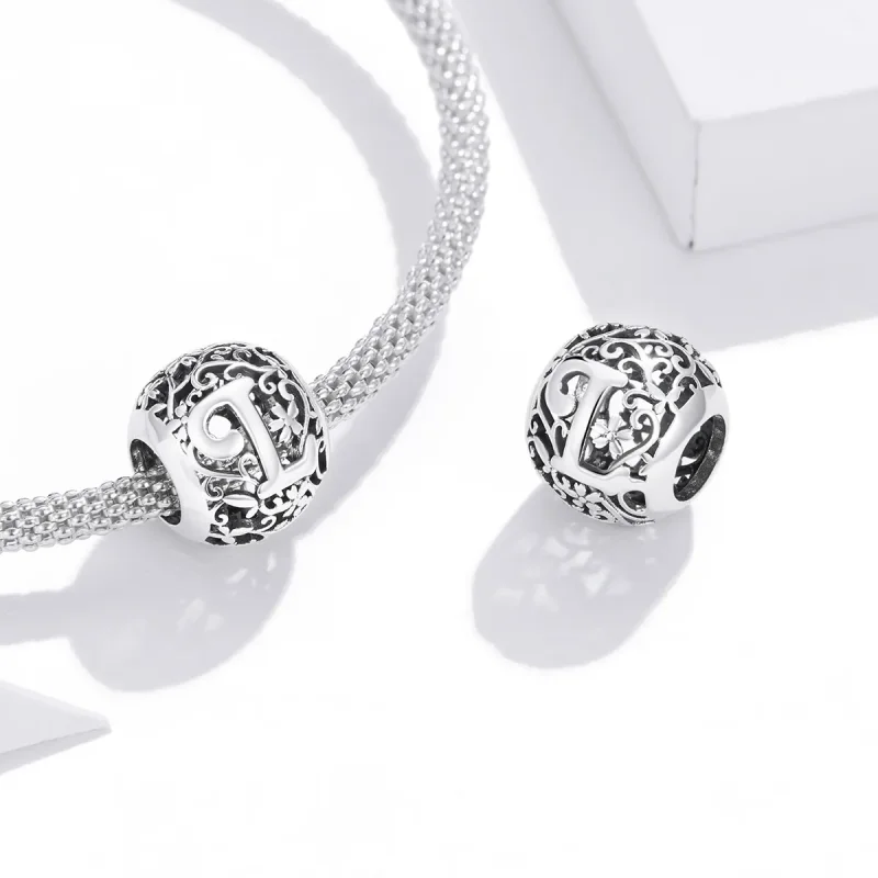 (zdjęcie do) Charms Typu Pandora Kwiatowa Ażurowy Litera L - SCC1444-L - Wyświetl 4