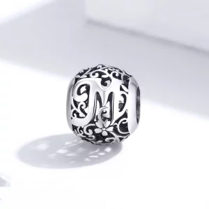 Charms Typu Pandora Kwiatowa Ażurowy Litera M - SCC1444-M