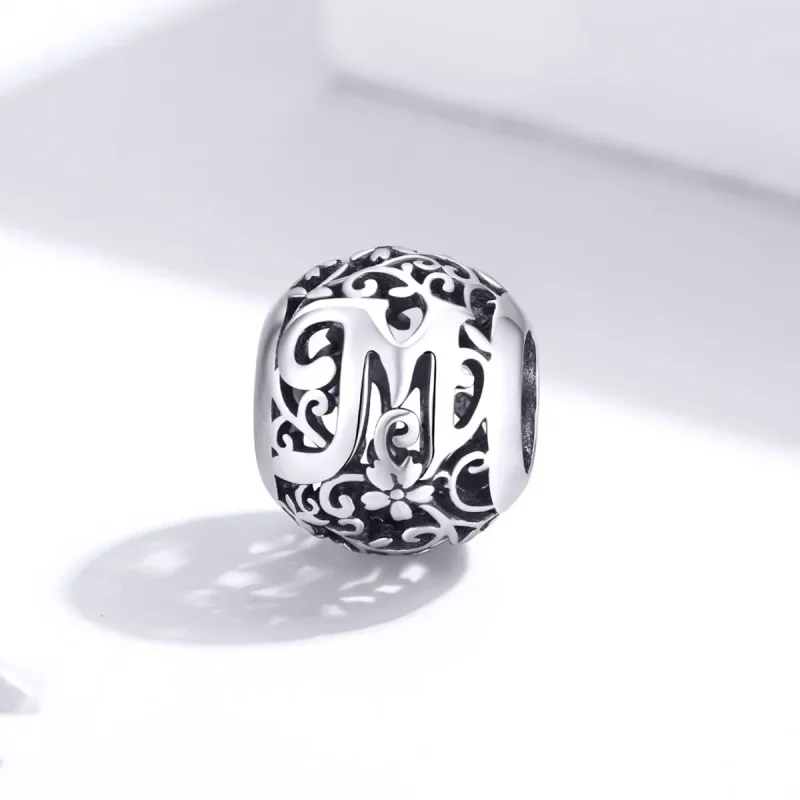 (zdjęcie do) Charms Typu Pandora Kwiatowa Ażurowy Litera M - SCC1444-M - Wyświetl 2