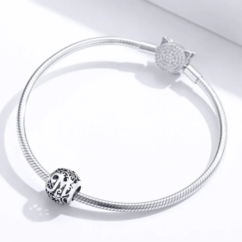 (zdjęcie do) Charms Typu Pandora Kwiatowa Ażurowy Litera M - SCC1444-M - Wyświetl 3