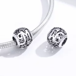Charms Typu Pandora Kwiatowa Ażurowy Litera M - SCC1444-M