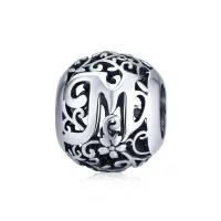 Charms Typu Pandora Kwiatowa Ażurowy Litera M - SCC1444-M