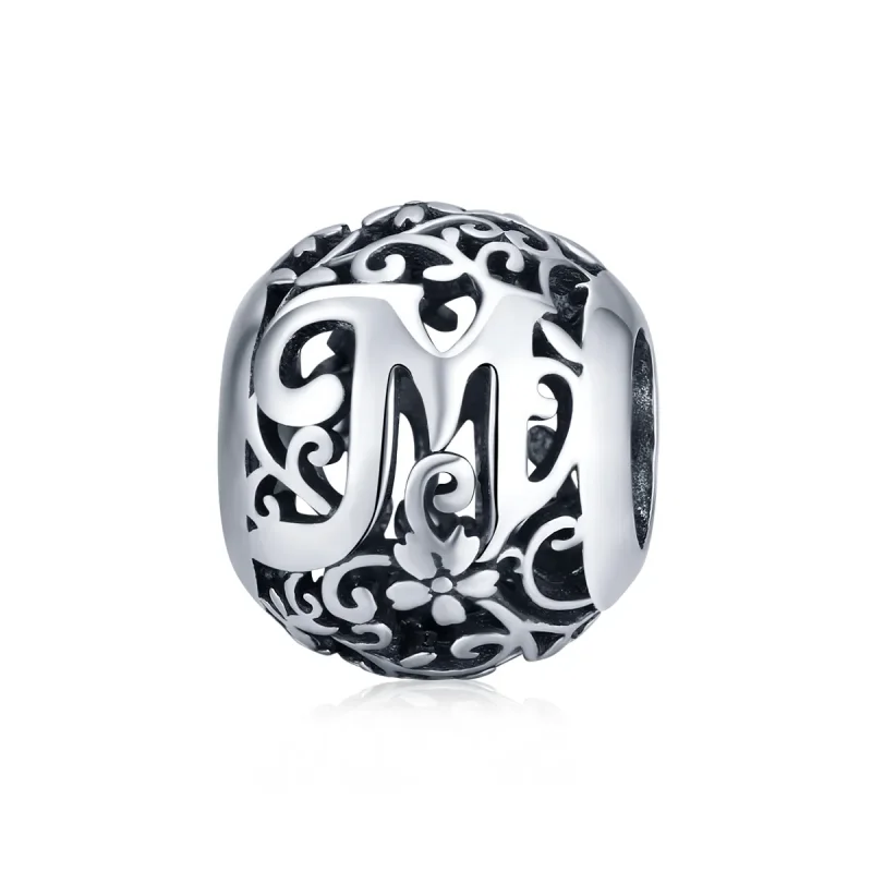 (zdjęcie do) Charms Typu Pandora Kwiatowa Ażurowy Litera M - SCC1444-M