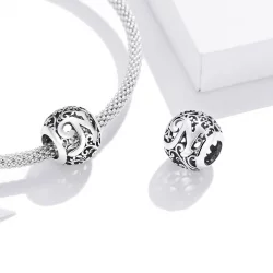 Charms Typu Pandora Kwiatowa Ażurowy Litera N - SCC1444-N