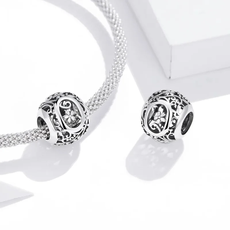 (zdjęcie do) Charms Typu Pandora Kwiatowa Ażurowy Litera O - SCC1444-O - Wyświetl 4