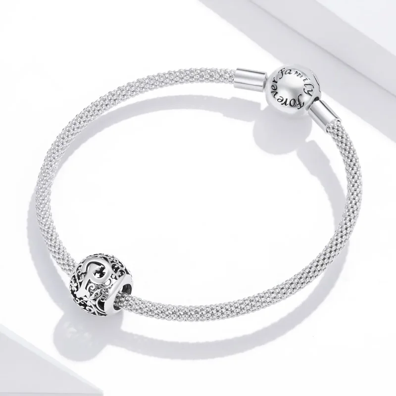 (zdjęcie do) Charms Typu Pandora Kwiatowa Ażurowy Litera P - SCC1444-P - Wyświetl 3