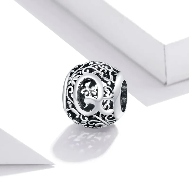 (zdjęcie do) Charms Typu Pandora Kwiatowa Ażurowy Litera Q - SCC1444-Q - Wyświetl 2