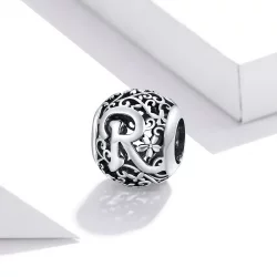 Charms Typu Pandora Kwiatowa Ażurowy Litera R - SCC1444-R
