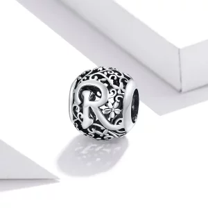 Charms Typu Pandora Kwiatowa Ażurowy Litera R - SCC1444-R