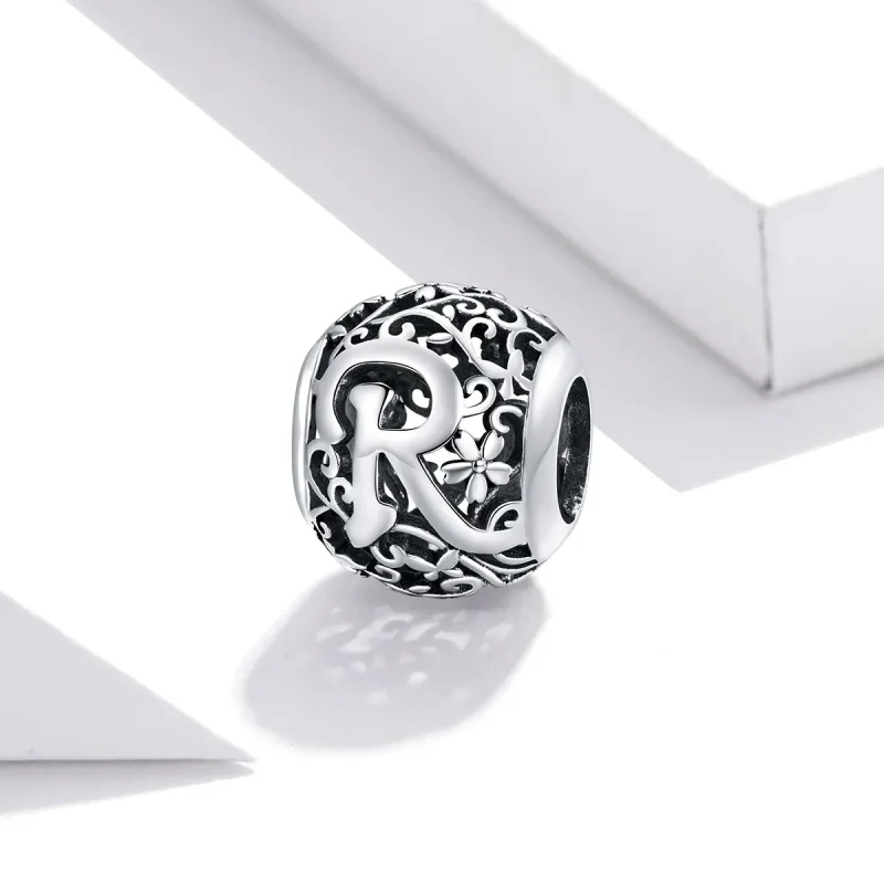 (zdjęcie do) Charms Typu Pandora Kwiatowa Ażurowy Litera R - SCC1444-R - Wyświetl 2